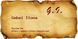 Gebei Ilona névjegykártya